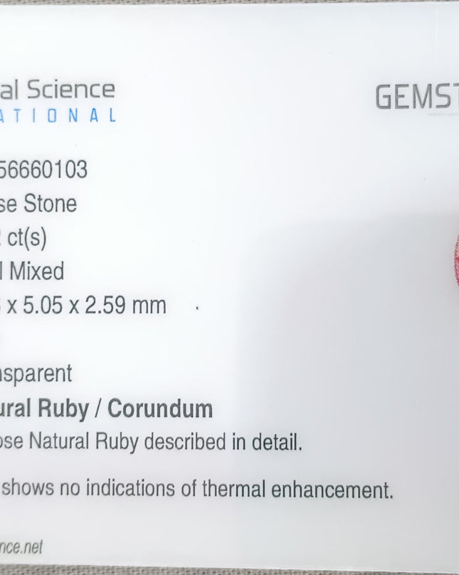 GSI Certified 0.92ct Mozambique Ruby, Natural Untreated Gemstone