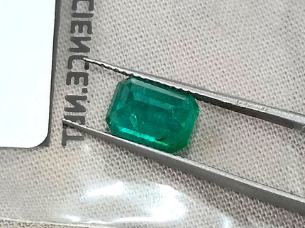 Zambian Emerald 1.70ct Certified Natural Deep Green Octagon Cut Gemstone