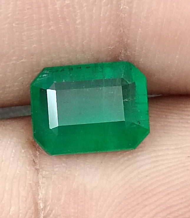 Natural Zambian Emerald 2.84ct Certified Natural Deep Green Octagon Cut Loose Stone