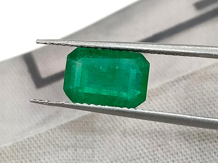Deep Green Zambian Emerald 2.24ct Octagon Cut Certified Natural Loose Gemstone