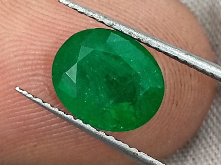 Vivid Green 1.95ct Zambian Emerald, Certified Natural Oval Cut Loose Stone
