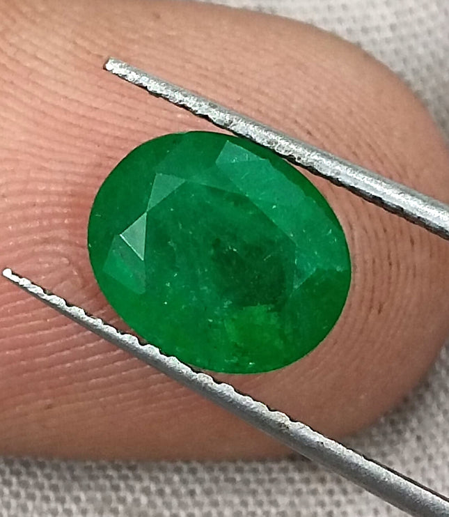 Vivid Green 1.95ct Zambian Emerald, Certified Natural Oval Cut Loose Stone