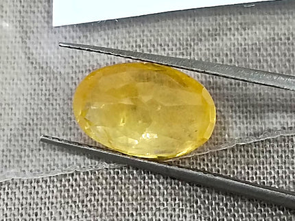 Lemon Yellow Sapphire 3.84ct Certified Natural Unheated Oval Cut Loose Gemstone