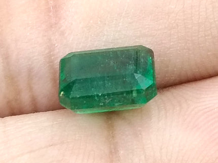 2.79ct Natural Emerald Vivid Deep Green Zambian Octagon Cut Loose Gemstone