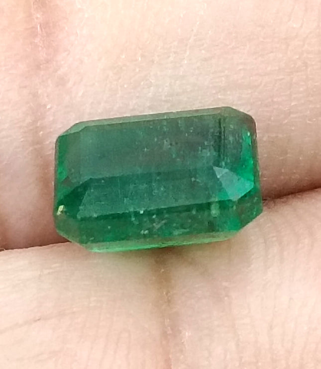 2.79ct Natural Emerald Vivid Deep Green Zambian Octagon Cut Loose Gemstone