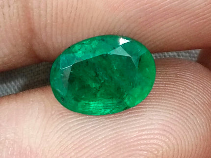 3.02ct Zambian Emerald, Alpine Green Oval Cut Certified Natural Loose Gemstone