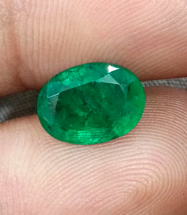 3.02ct Zambian Emerald, Alpine Green Oval Cut Certified Natural Loose Gemstone