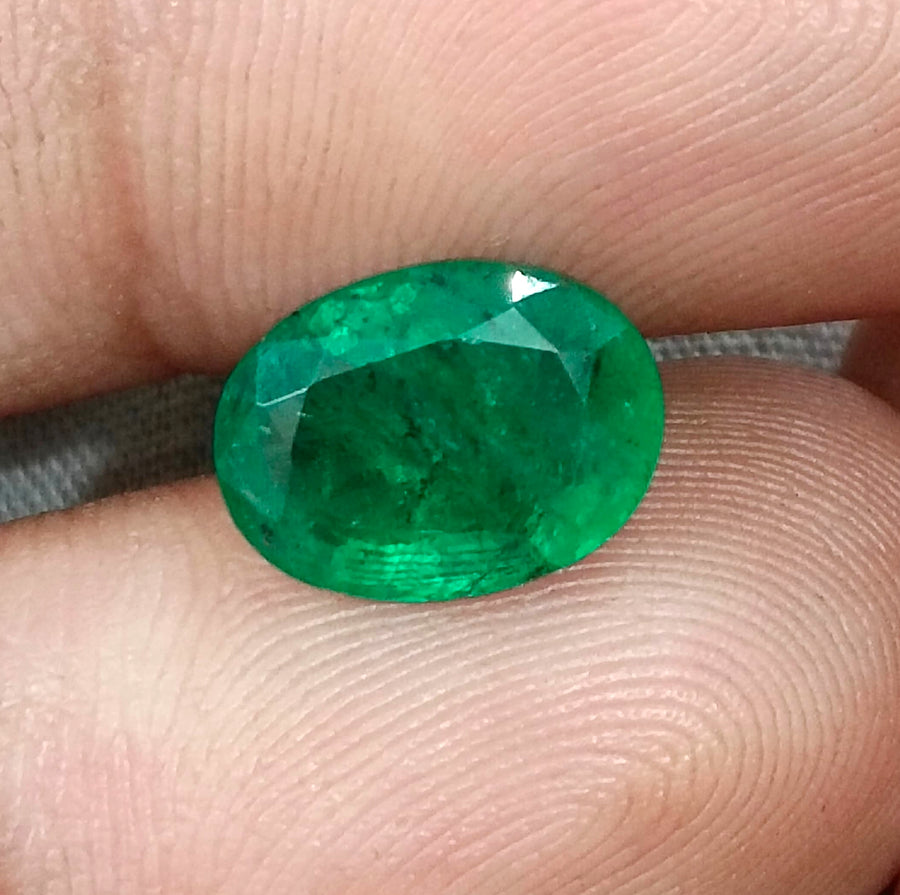3.02ct Zambian Emerald, Alpine Green Oval Cut Certified Natural Loose Gemstone