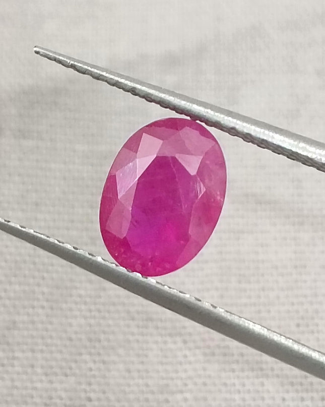GSI Certified 1.54ct Mozambique Ruby, Natural Untreated Gemstone