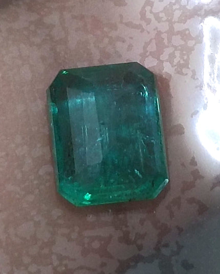 GSI USA Certified 1.39ct Medium Green Natural Zambian Minor Oiled Loose Gemstone
