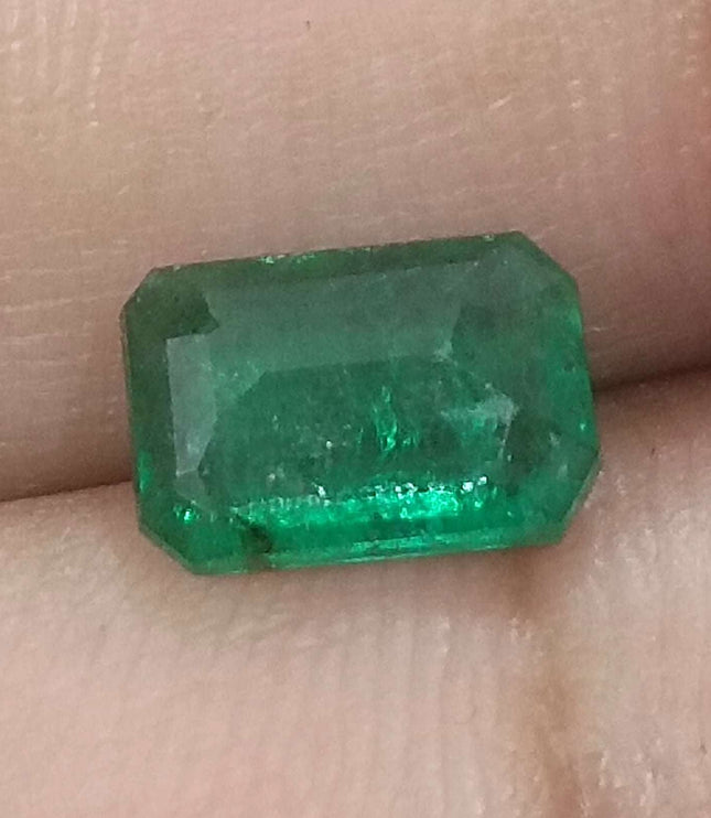 Certified 1.63ct Zambian Natural Emerald.