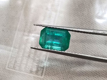 Natural Zambian Emerald 1.40ct SGL Certified Medium Bluish Green Octagon Cut Minor Oil Loose Gemstone