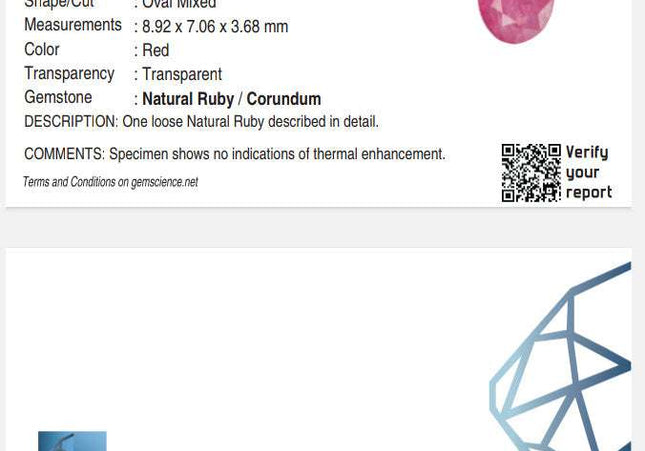 2.22ct GSI Certified Burmese Ruby Untreated Unheated Loose Gemstone