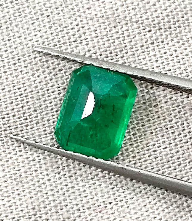 1.44ct Deep Green Zambian Emerald, Certified Natural Octagon Cut Loose Stone