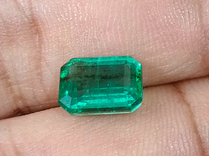 Zambian Emerald 3.52ct Certified Natural Bright Metal Green Octagon Cut Gemstone