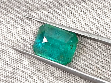 3.03ct Zambian Emerald, Certified Medium Green Octagon Cut Loose Gemstone
