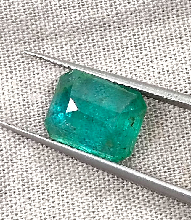 3.03ct Zambian Emerald, Certified Medium Green Octagon Cut Loose Gemstone
