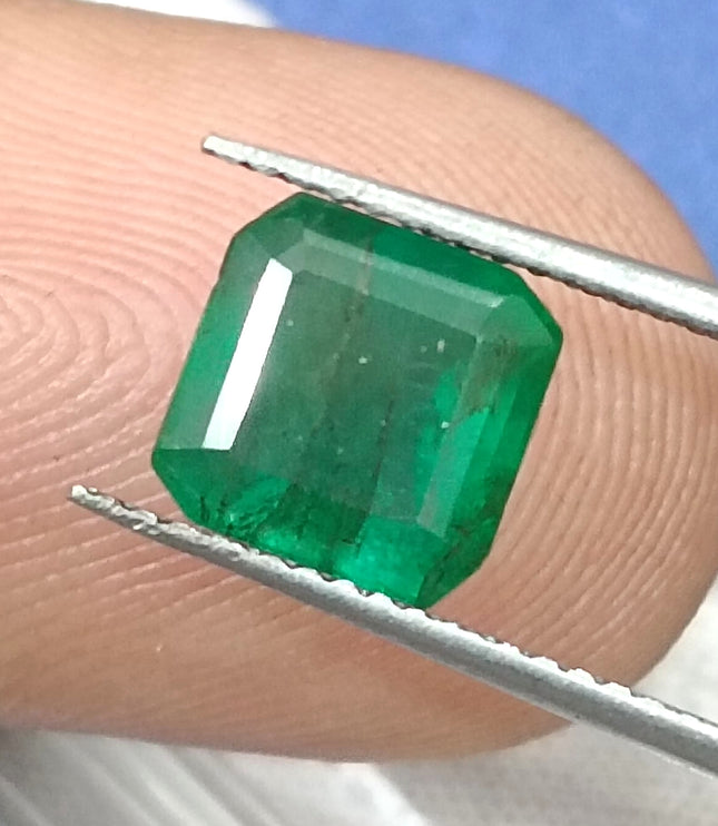 Zambian Emerald 2.28ct Deep Green Natural Octagon Cut Loose Gemstone