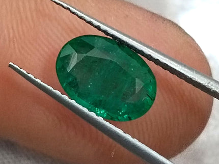GSI Certified 1.67ct Deep Glass Green Zambian Emerald