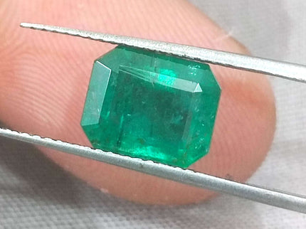 Certified 2.86ct Natural Zambian Emerald, Deep Forest Green Gemstone.