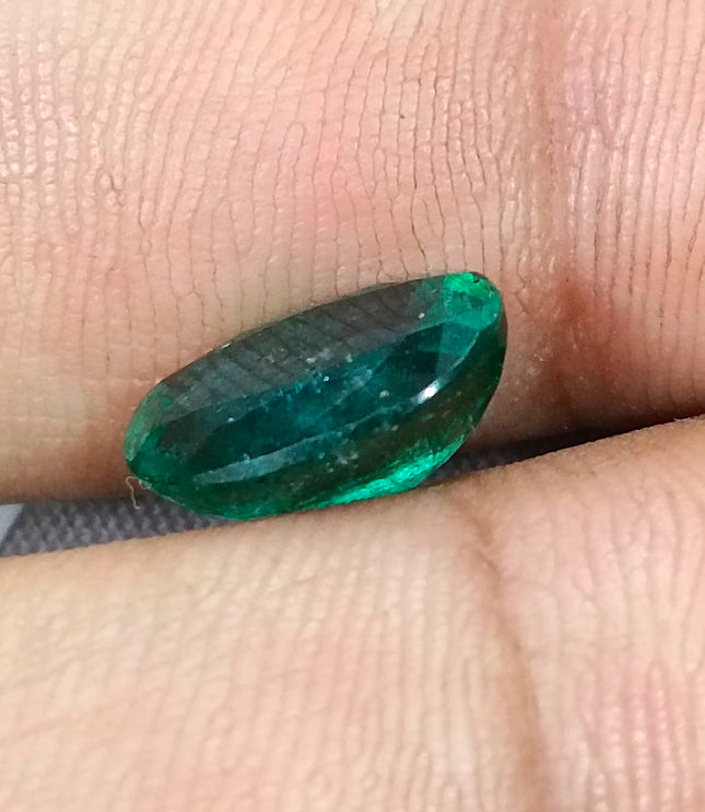Certified 3.33ct Deep Green Zambian Emerald