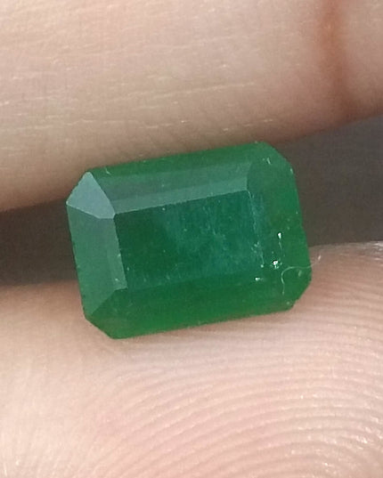 GSI USA Certified 1.68ct Deep Pure Green Natural Zambian Emerald Earth Mined Loose Gemstone