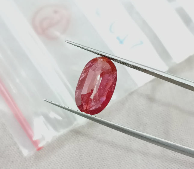 2.95ct Unheated Natural Mozambique Blood Red SGL Certified Ovsl Cut Gemstone