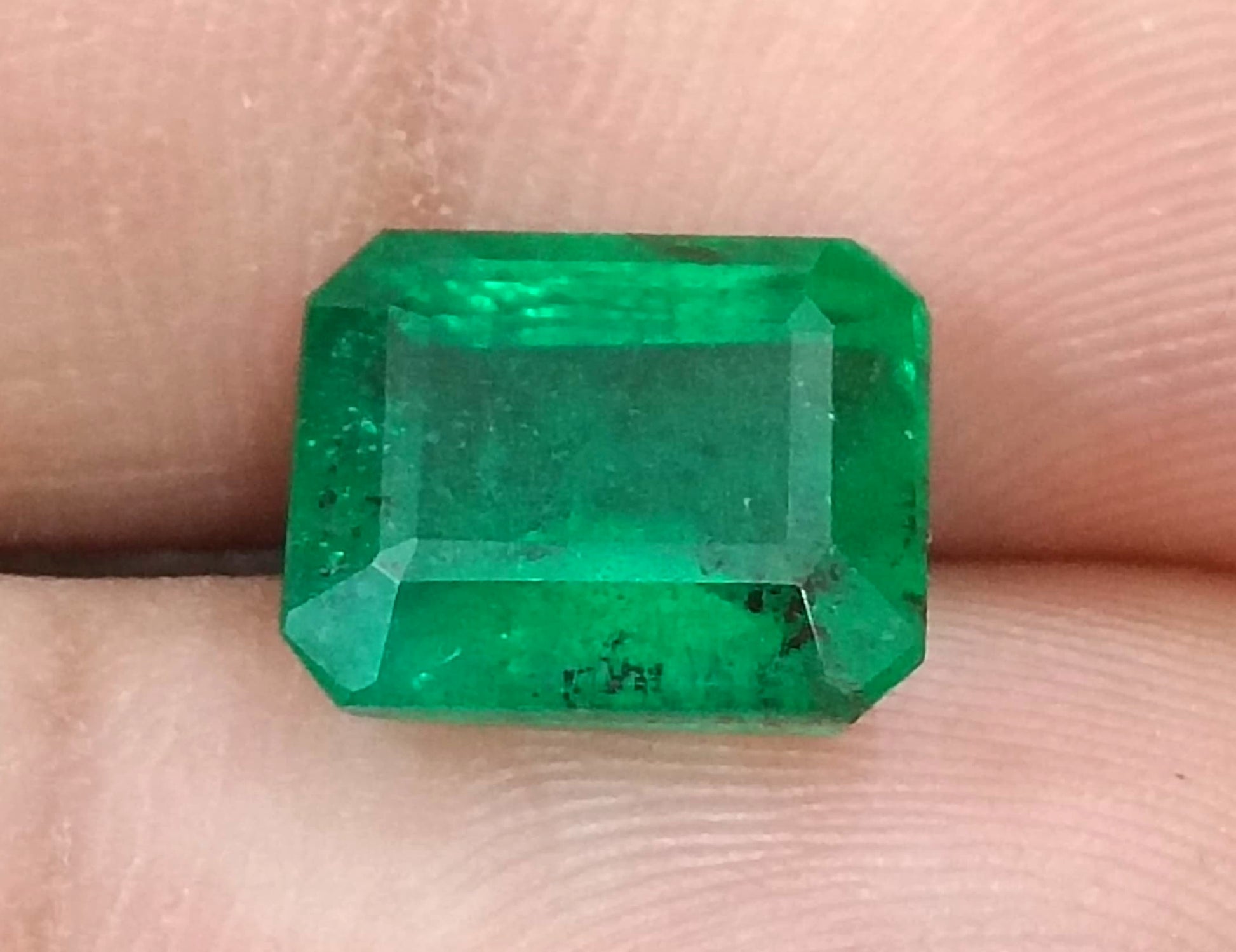 4.25ct Vivid Deep Green Emerald, Natural Earth Mined Gemstone - SMSGEMS 