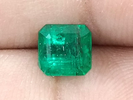 Zambian Emerald 1.61ct Natural Certified Medium Green Octagon Cut Loose Gemstone