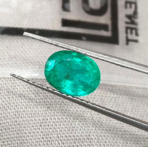 1.31ct Certified Natural Zambian Emerald Shamrock Green Oval Cut Loose Gemstone