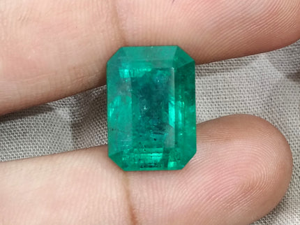 Natural Emerald 13.86ct Zambia Deep Green Octagon Cut Gemstone