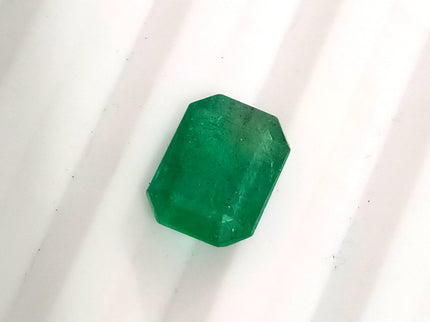 2.37ct Natural Emerald Zambia Deep Pure Green Octagon Vut Gemstone