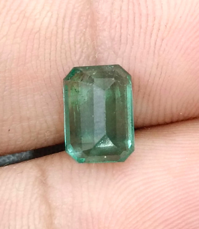2.32ct Zambian Emerald, Natural Medium Light Green Octagon Cut Loose Gemstone
