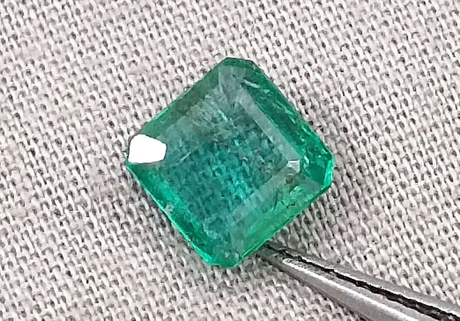 1.38ct Natural Zambian Emerald GSI Certified Minor Oiled Loose Gemstone