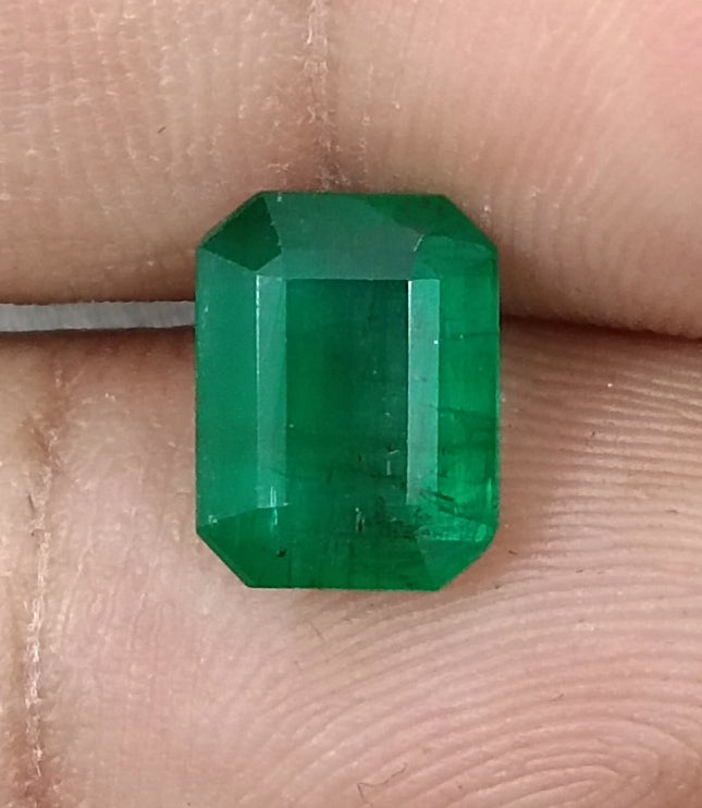Natural Zambian Emerald 2.84ct Certified Natural Deep Green Octagon Cut Loose Stone