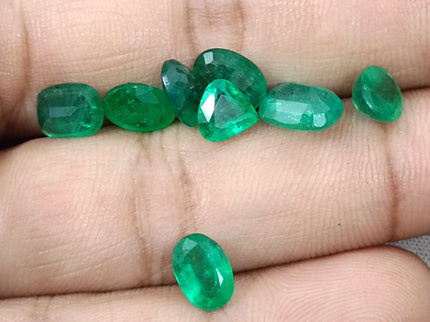 Zambian Emerald Parcel 10.30ct Natural Mixed Cut Loose Gemstones
