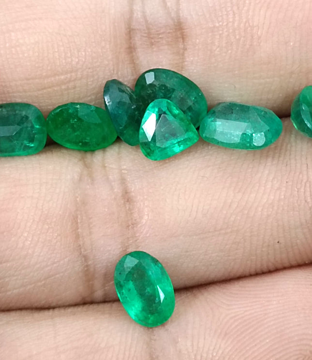 Zambian Emerald Parcel 10.30ct Natural Mixed Cut Loose Gemstones