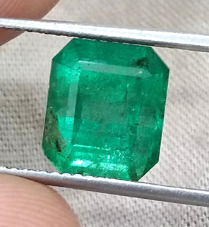 Zambian Emerald 4.77ct Natural Medium Deep Mystic Green Octagon Cut Loose Gemstone