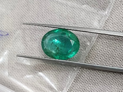 2.41ct Natural Emerald SGL Certified Medium Deep Green Oval Cut Minor Oiled Loose Gemstone
