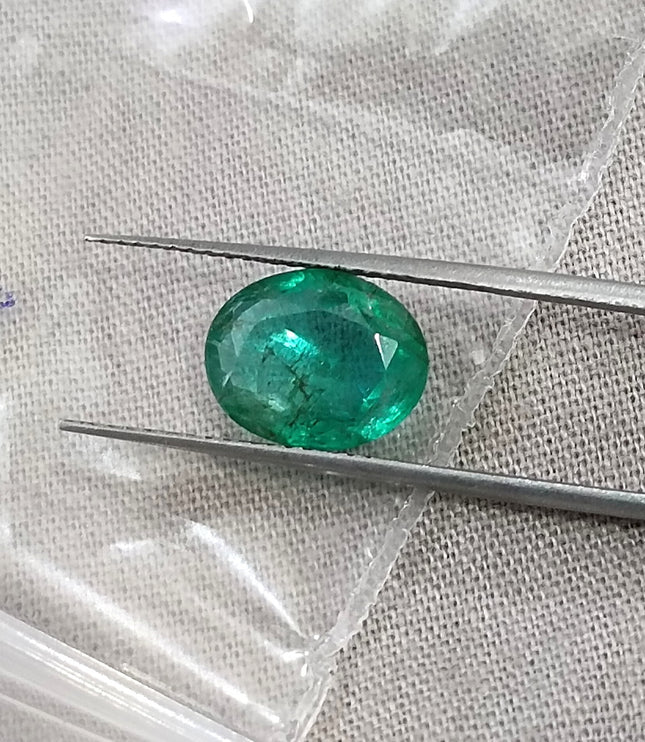 2.41ct Natural Emerald SGL Certified Medium Deep Green Oval Cut Minor Oiled Loose Gemstone