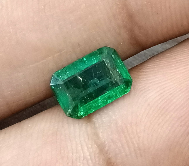 Natural Emerald 1.54ct Vivid Deep Green SGL Certified Zambian Octagon Cut Loose Gemstone