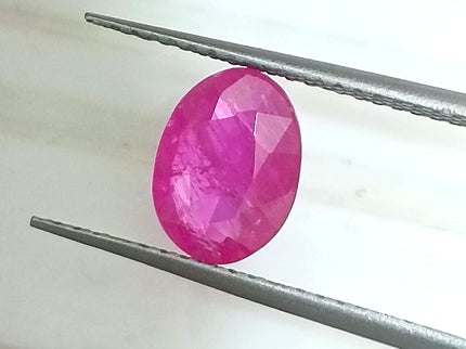 GSI Certified 1.36ct Mozambique Ruby, Natural Untreated Gemstone