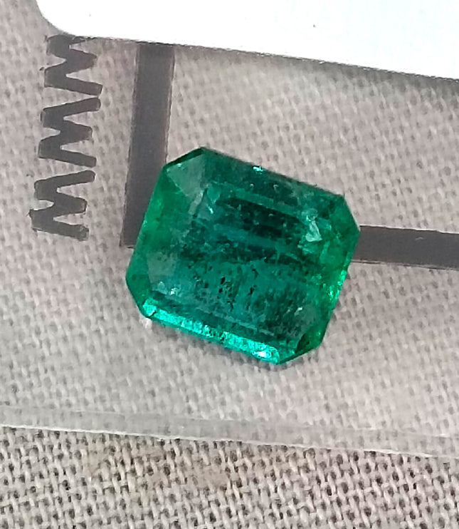 Zambian Emerald 1.49ct Deep Green Emerald Octagon Cut Loose Gemstone
