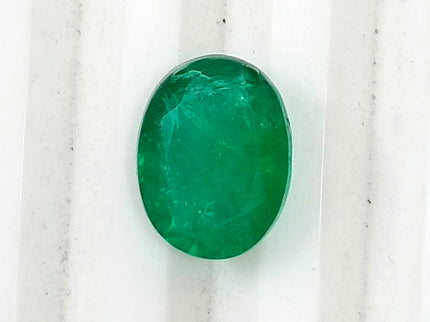 Zambian Emerald 3.05ct Medium Deep Green Oval Cut Loose Gemstone