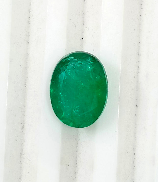 Zambian Emerald 3.05ct Medium Deep Green Oval Cut Loose Gemstone