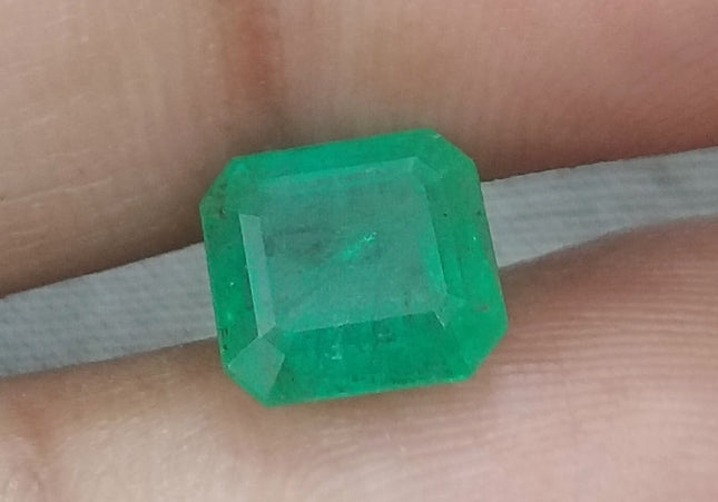 2.24ct GSI Certified Emerald Cut Zambian Emerald Minor Oiled Loose Gemstone