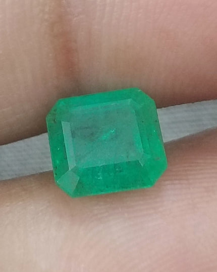 2.24ct GSI Certified Emerald Cut Zambian Emerald Minor Oiled Loose Gemstone