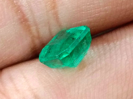 1.60ct Zambian Emerald, Natural Certified Medium Sea Green Octagon Cut Loose Gemstone