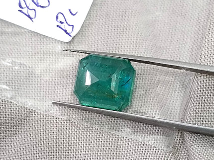 6.18ct Natural Emerald AGRL Certified Medium Deep Velvet Green Octagon Cut Gemstone