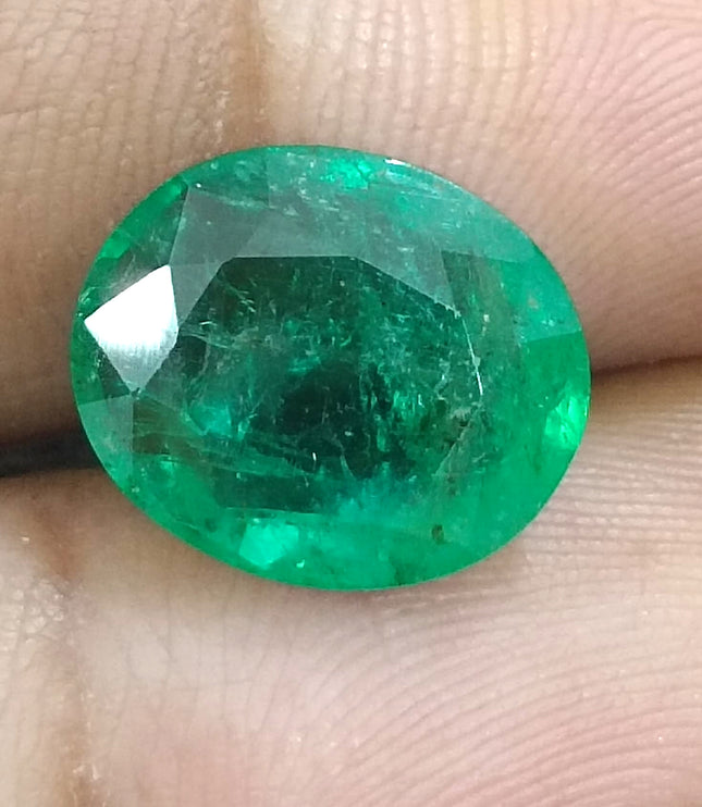 Natural Emerald 6.23ct Certified Zambian Origin Medium Deep Green Gemstone